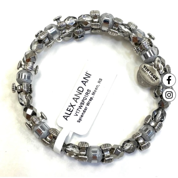 ALEX AND ANI BRACELET SLENDOR WRAP - MOON 🌙 BRACELET in SILVER - Picture 7 of 8